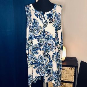 SPENSE Woman Hi-lo tunic top in paisley pattern 2X